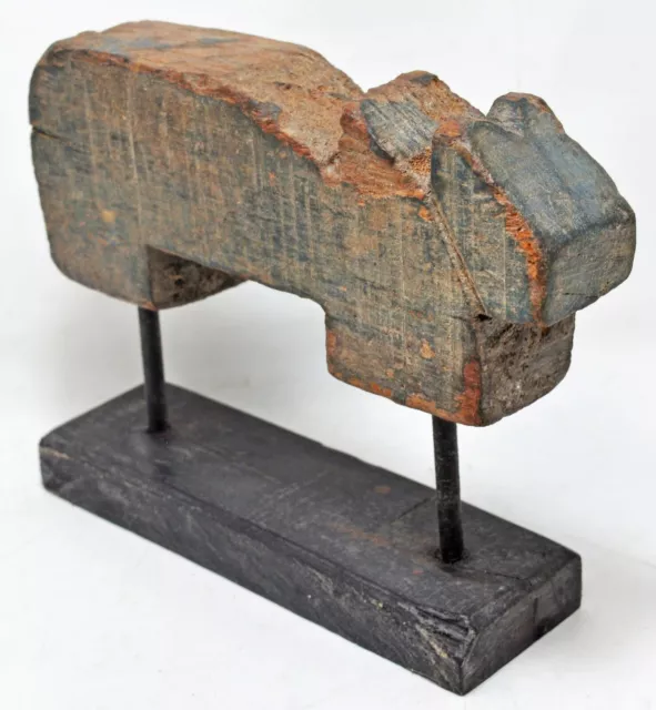 Antik Holz Heilige Kuh Nandi Figur Original Alt, Handgeschnitzt