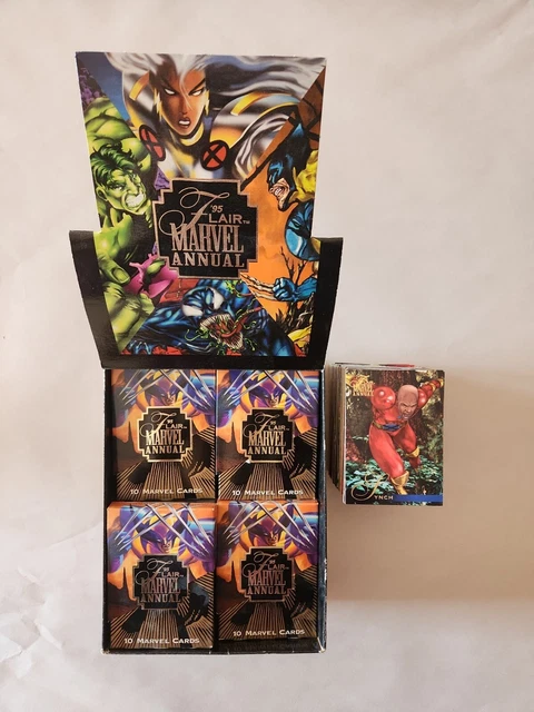 1995 Flair Marvel Annual Trading Card Lot Of 104 Display Box!