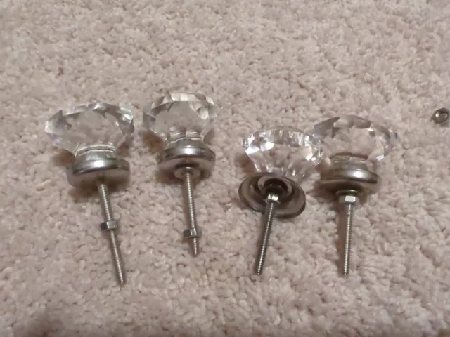 Clear Drawer Door Knobs Crystal Glass Cabinet Cupboard Kitchen Handle Pull