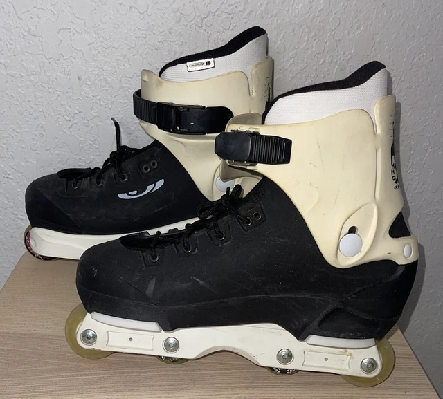 RARE SALOMON ST PRO UFS Black & White Aggressive Freestyle Inline ...