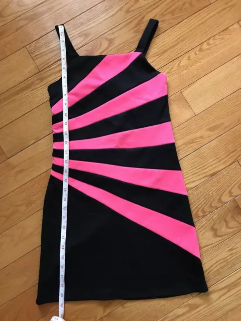 NWOT Ally B Boutique  Sleeveless Tank Shift Dress Girls 12 10 Black Pink 3