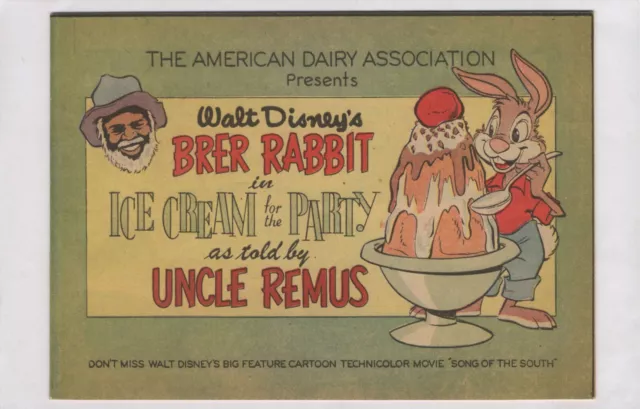 Brer Rabbit in Ice Cream for the Party 1955 Walt Disney Comic Book Brer Rabbit in Ice Cream for the Party 1955 Walt Disney Comic Book