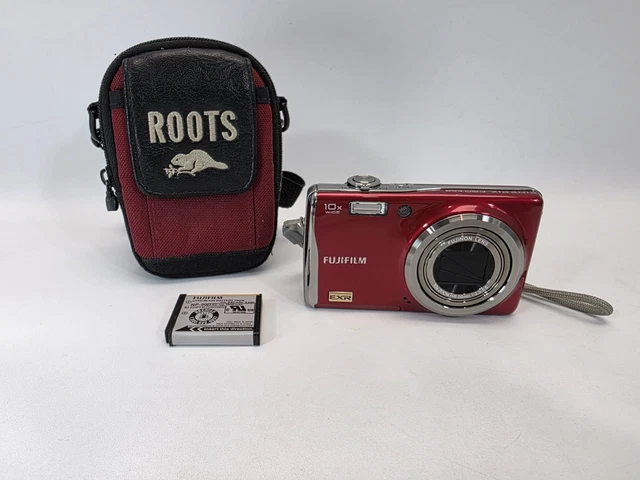 FUJIFILM FINEPIX F80 EXR Digital Camera 10X Zoom Red NO CHARGER