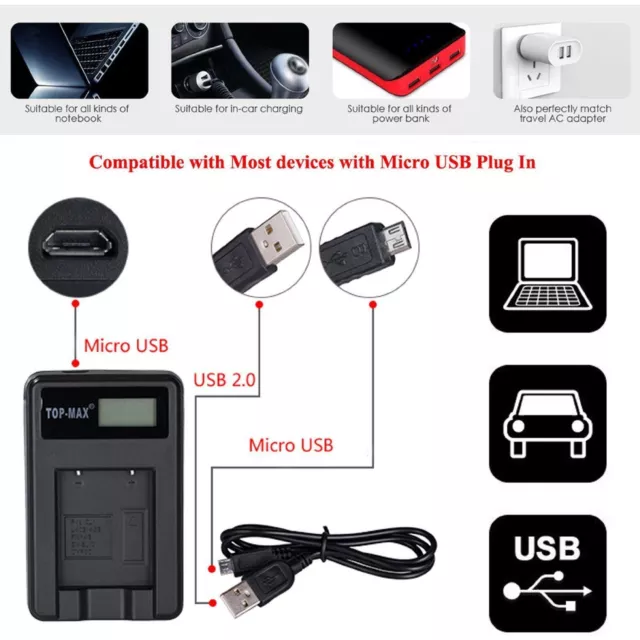 Caricabatteria per Fotocamera Nikon EN-EL-19 Coolpix S32 S100 S2800 S3600 S4100