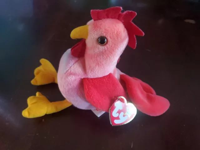 Ty Beanie Baby STRUT The Rooster RARE with tags (12 Errors) (FREE SHIPPING)