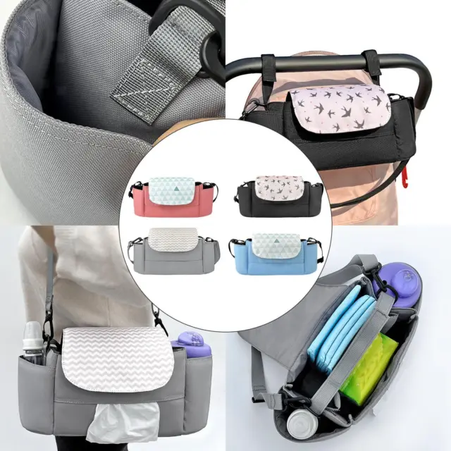 Hanging Stroller Organizer Bag Diaper Bag Large Capacity Stroller Caddy for