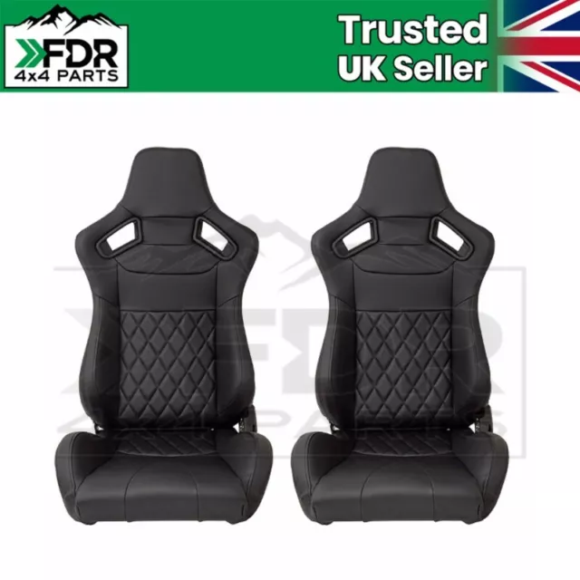 LAND ROVER DEFENDER Sports Front Seats Pair In Black £449.99 - PicClick UK