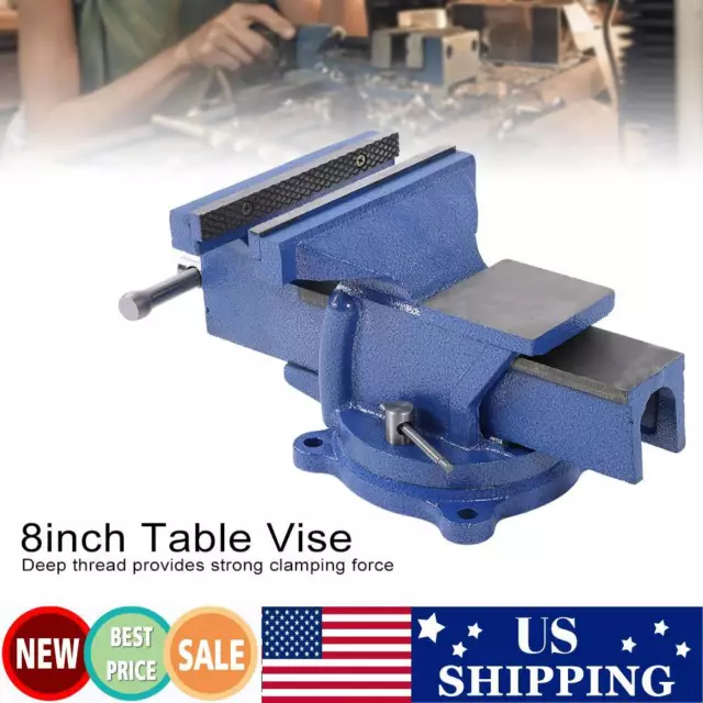 8 Inch Mechanic Bench Vise Table Top Clamp Press Locking Swivel Base Heavy New