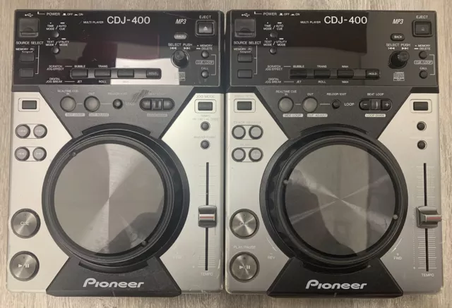 Par de tocadiscos Pioneer CDJ 400 CDJ-400 DJ Decks reproductores de CD MP3 #14