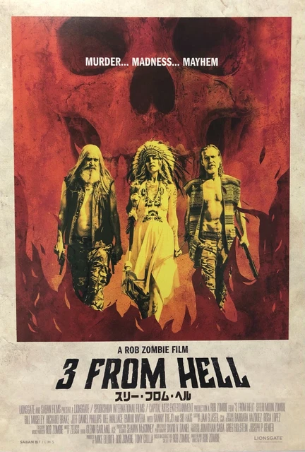 3 from Hell | 2019 | Rob Zombie Japanese Movie Poster Chirashi B5