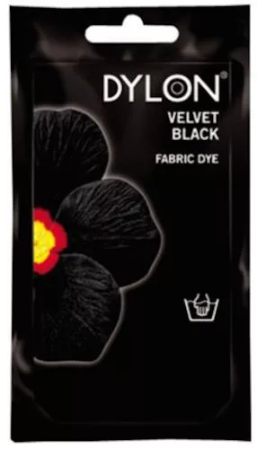 Dylon Intense Velvet Black Fabric and Clothes Hand Dye 50g