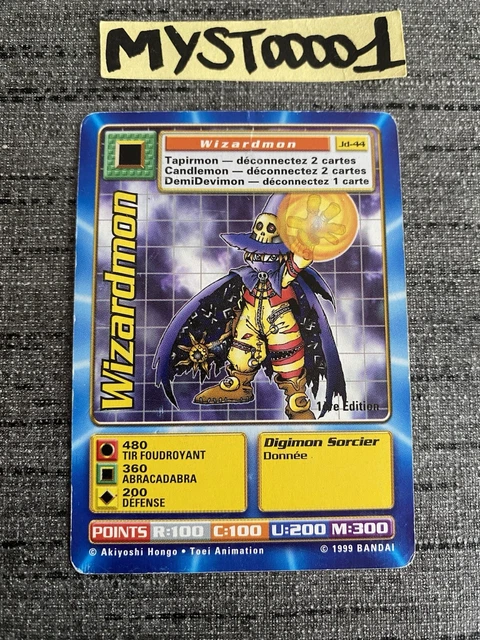 CARTE DIGIMON WIZARDMON Jd-44 1ere Édition Francais Bandai 1999 ...