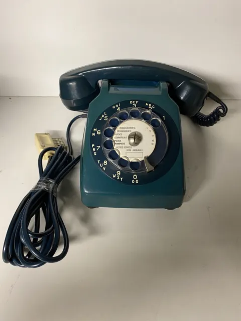 Telephone vintage retro 80s bleu cadran Socotel fonctionnel bon état retro