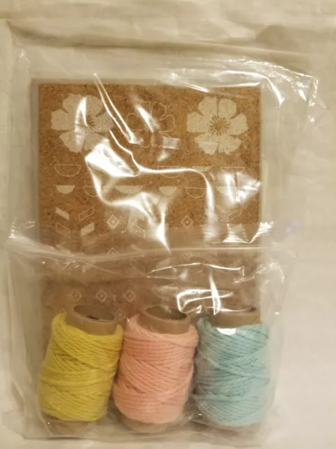 ¡Estampillada de 2 piezas! PAQUETE DE ACCESORIOS DE SORBETE DULCE cinta cordel y corcho panadero 30 yardas