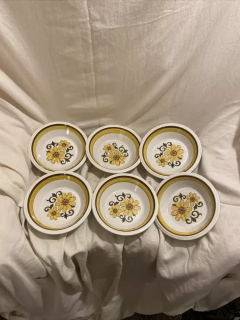 🔥 Set Of 6  NuStone Fiesta 7 1/2” Vintage Cereal Soup Bowl Very RARE