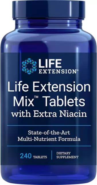 Life Extension Multivitamin Mix Mit Extra Niacin, 240 Tabletten, Laborgeprüft, G