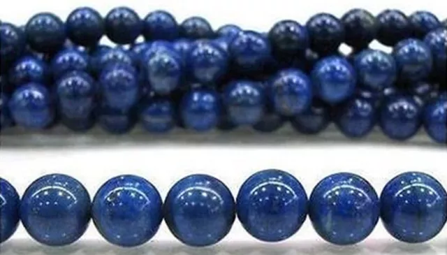 6mm 8mm 10mm Egyptian Blue Lazuli Lapis Round Gemstones Loose Beads 15" AAA