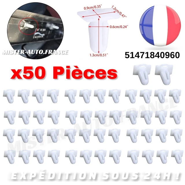 Clip Portiera Auto BMW - 50 Pezzi Ricambio Nylon Per E30 E36 E39 E46 Modelli