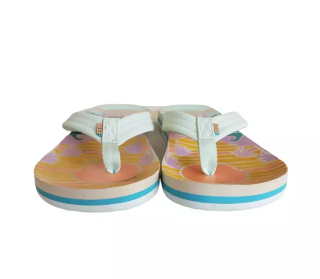 Reef Little Ahi Van Kid's Sandal Size 6/7 Flip Flops Back Strap Blue Orange 2