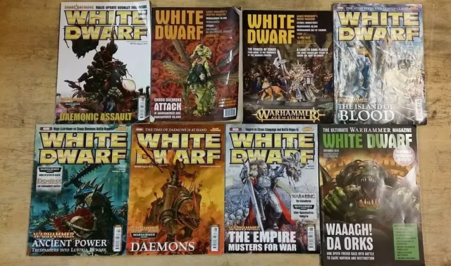8 'Warhammer White Dwarf' Magazines  ** Free Uk Post ** Paperback