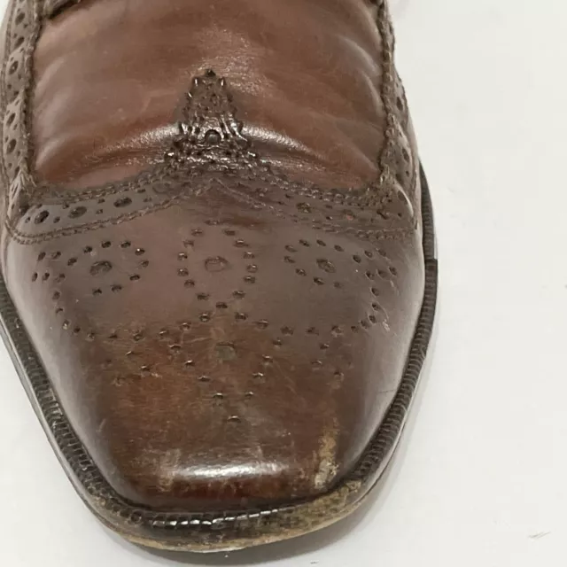 VINTAGE MAXIMO MIRELLA Brown Italian Wing Tip Brogues, Size 9M Made in ...
