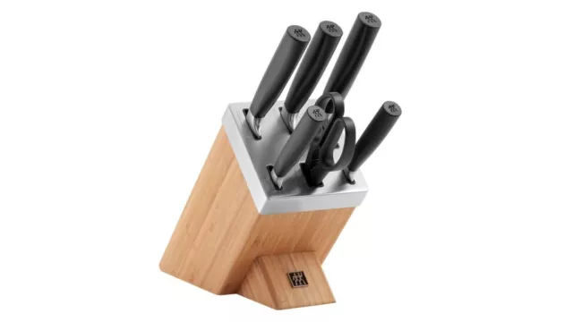 Zwilling FIVE STAR PLUS Selbstschärfender Bambus Messerblock - inkl. Messer !