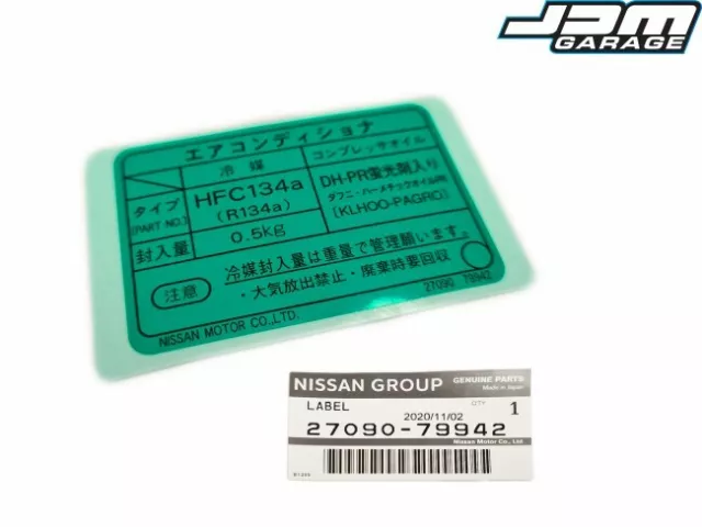 Genuine Aircon Engine Bay Strut Top Sticker Fits Nissan Silvia S15 Spec R 1999