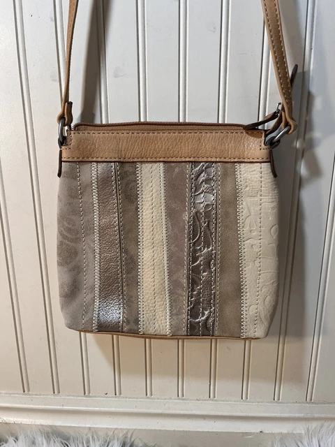FOSSIL Leather Patchwork Color Block Crossbody Handbag Purse  SL 2143