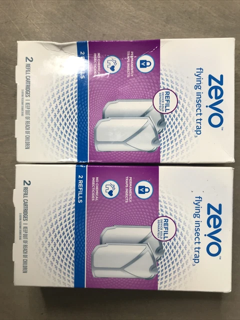 2 Zevo Flying Insect Trap Refill Kit (4 Cartridges) Pest Control For Model M364