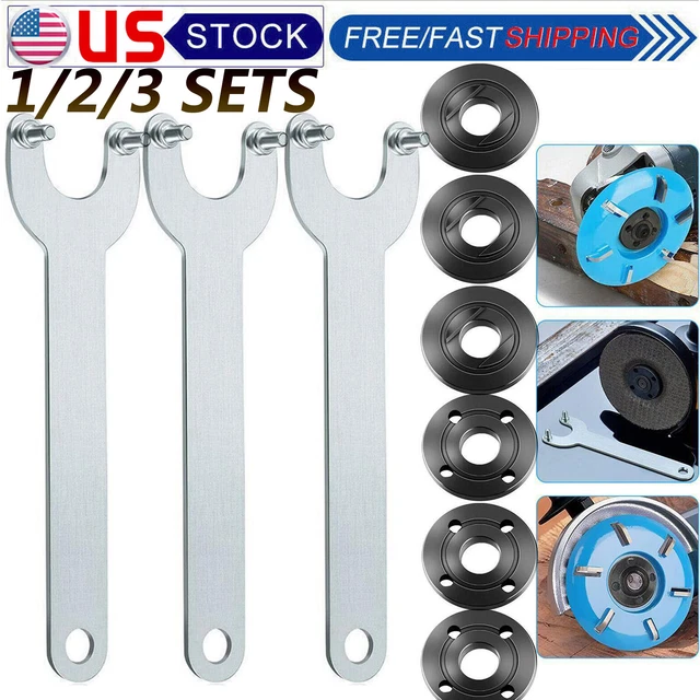 5/8&11 ANGLE GRINDER Spanner Wrench Flange Lock Nut Set For Dewalt