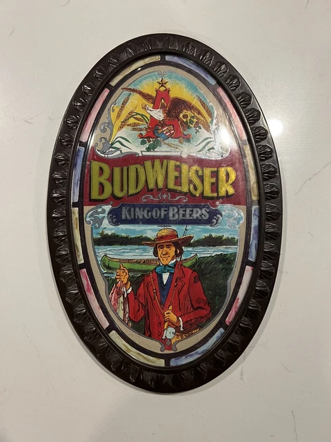 Vintage 12” Oval Beer Sign Budweiser King of Beers-Duck Hunter Advertising Sign