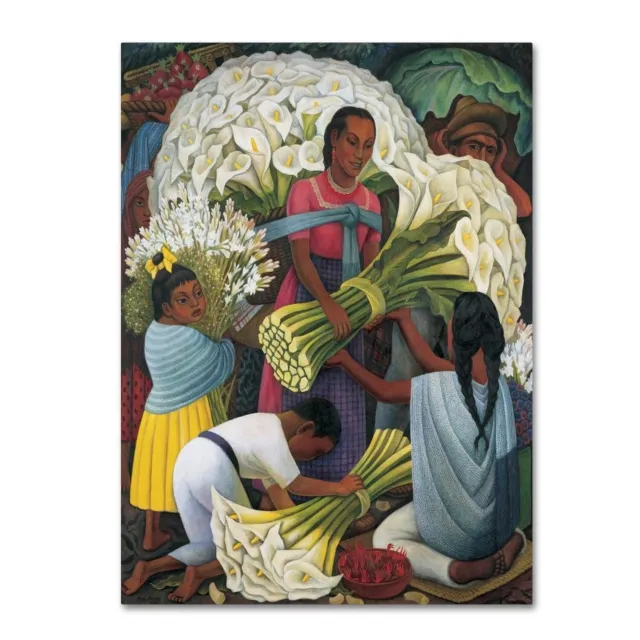 The Flower Vendor by Diego Rivera, 18x24-Inch Canvas Wall Art 18 in x 24 in