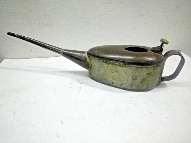 Antik Deutsche Nicht, 04 Messing Pumpe Kann Öl Öler Markierte G Größe 31 CM Dose