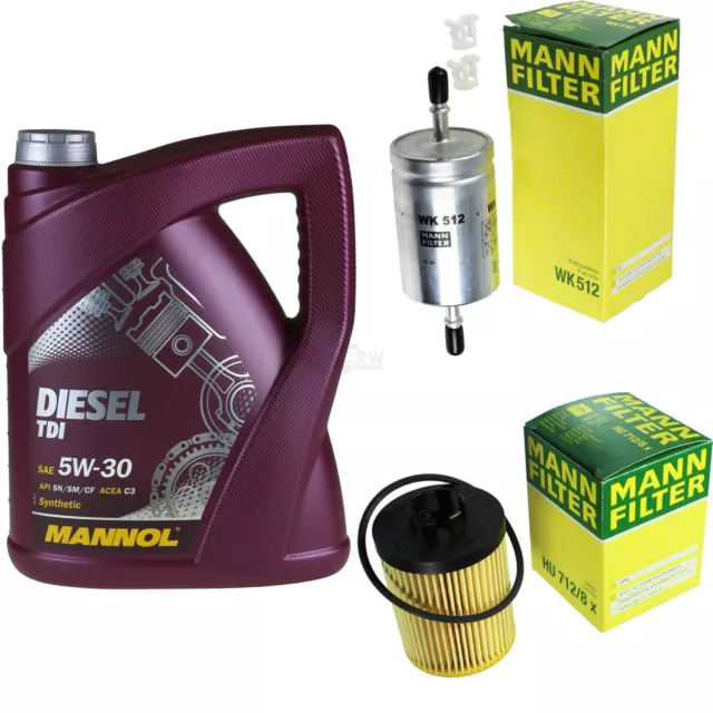 MANN-FILTER Controllo set 5L MANNOL Diesel TDI 5W-30 per Opel Corsa C 1.2