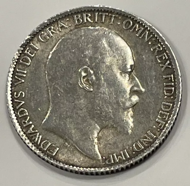 1910 Edward VII 0.925 Silver Sixpence 6d Coin