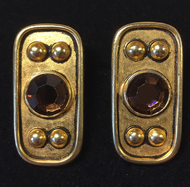 Vintage Ben Amun Goldtone Clip Earrings