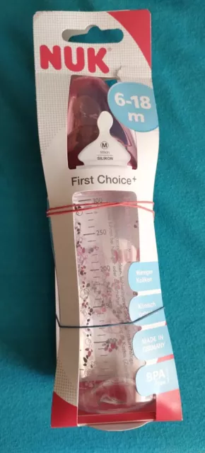NUK First Choice Babyflasche Trinksauger, 300ml, 6-18 Monate weniger Koliken