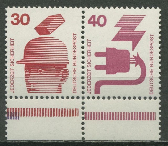 Bund 1972 Unfallverhütung ZD mit Unterrand durchgezähnt W 42 a UR dgz postfrisch