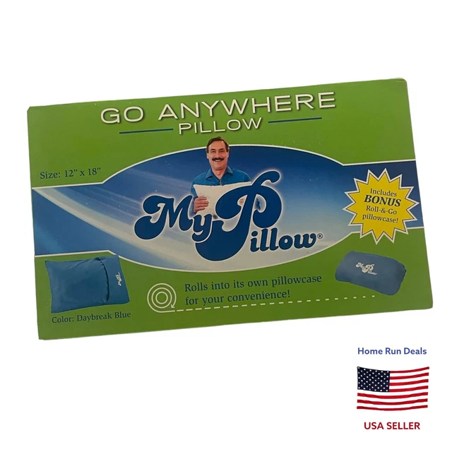 My Pillow Go Anywhere Travel 12 x 18 Inch Pillow With Bonus Roll & Go Pillowcase