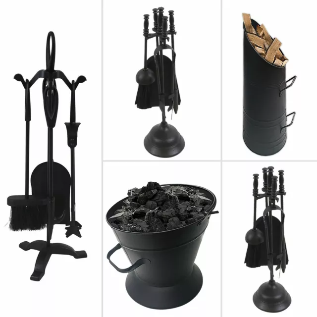 Fireside Companion Cotswold Log Burner poker ash Tool  Set 5 Pieces Black