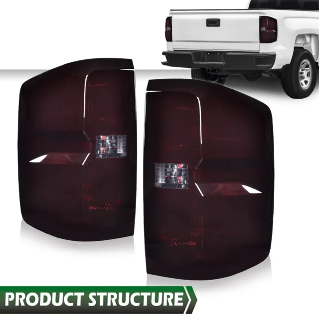 Fit For 2014-2019 Chevy Silverado Tail Lights Brake Taillamp w/o Wiring Harness