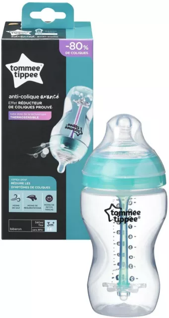 Tommee Tippee 340ml Milk Bottle Advanced Anti Colic Heat Sensing BPA Free 3m+