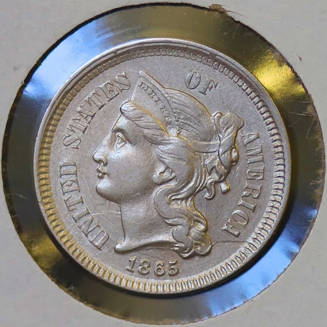 1865 Three Cent Nickel / 3 Cent Nickel - Choice BU / MS / UNC