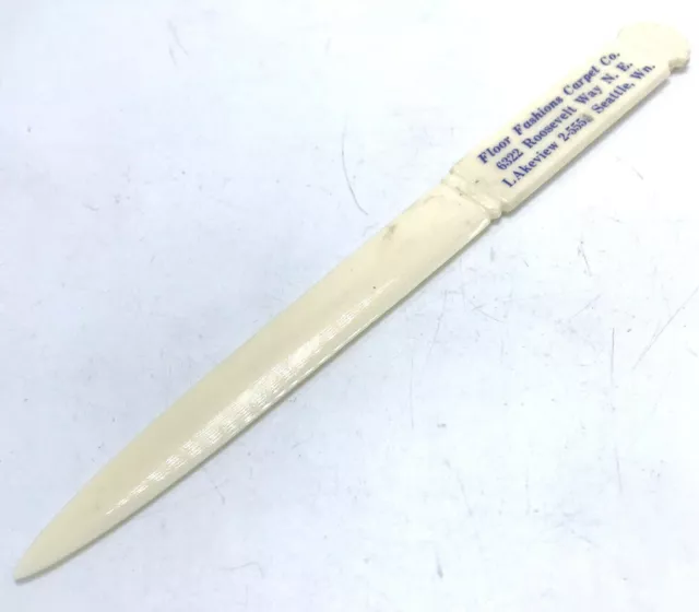 Vtg Plastic Advertising Letter Opener Floor Fashions Carpet Co Seattle, WA