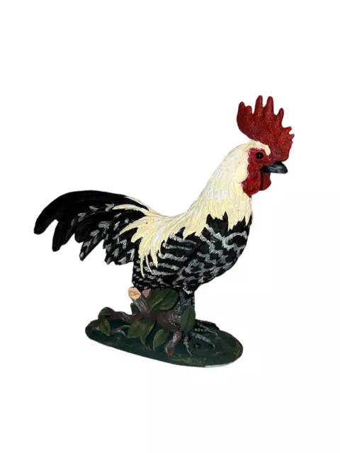 Vintage Resin Rooster Figurine Hand Painted Pete Apsit '98