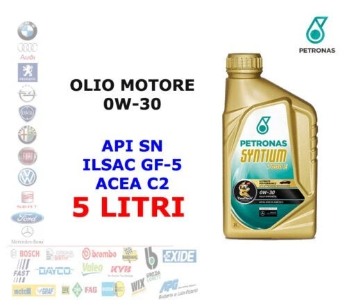 Petronas Syntium 7000 FJ 0W30 Motoröl – 5 Liter, Vollsynthetisch, ACEA C2, Für Moderne Motoren