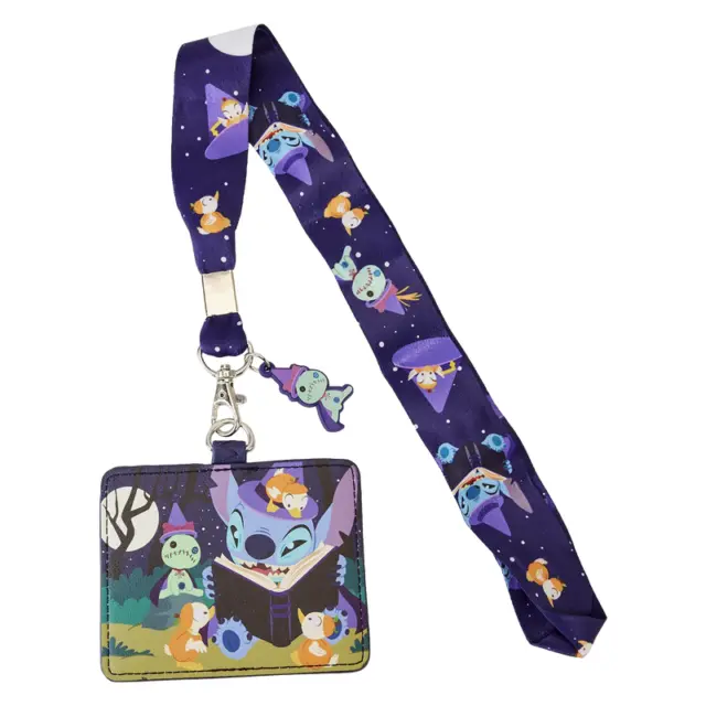 Loungefly Disney Stitch Spooky Stories Halloween Lanyard with Cardholder
