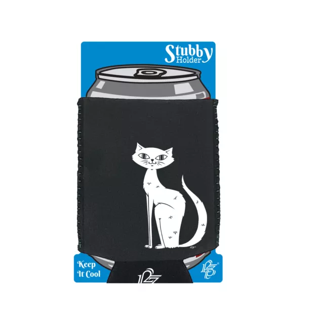 Cat Sitting - Novelty Funny Gift Stubby Holder With Base Gifts