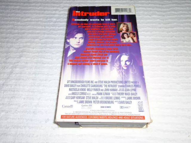 The Intruder VHS film 1999 Charlotte Gainsbourg Nastassja Kinski psych RARE OOP 2