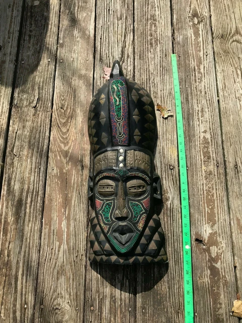 Beautiful Antique African Hand Carved Mask - Ivory Coast Africa Safari Decor